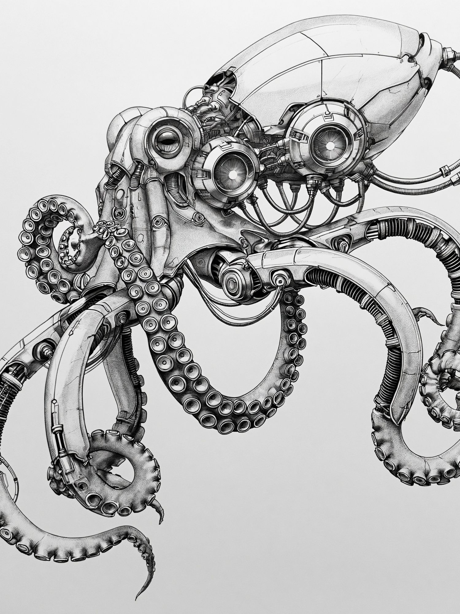 Mechanical Octopus Ink Poster. poster detail