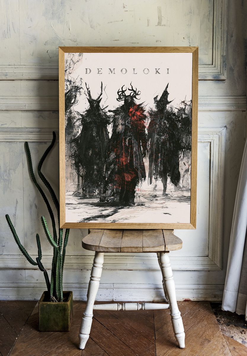 Demoloki Dark Fantasy Illustration Poster. — room view 1