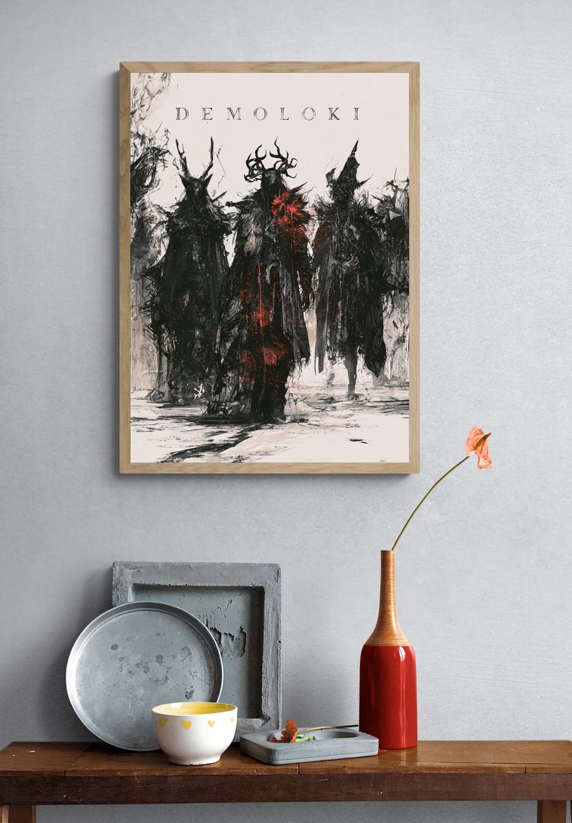 Demoloki Dark Fantasy Illustration Poster. — room view 3