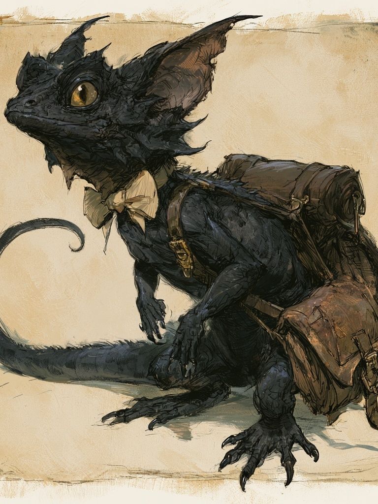 Black Cat Traveler Illustration Poster. poster detail