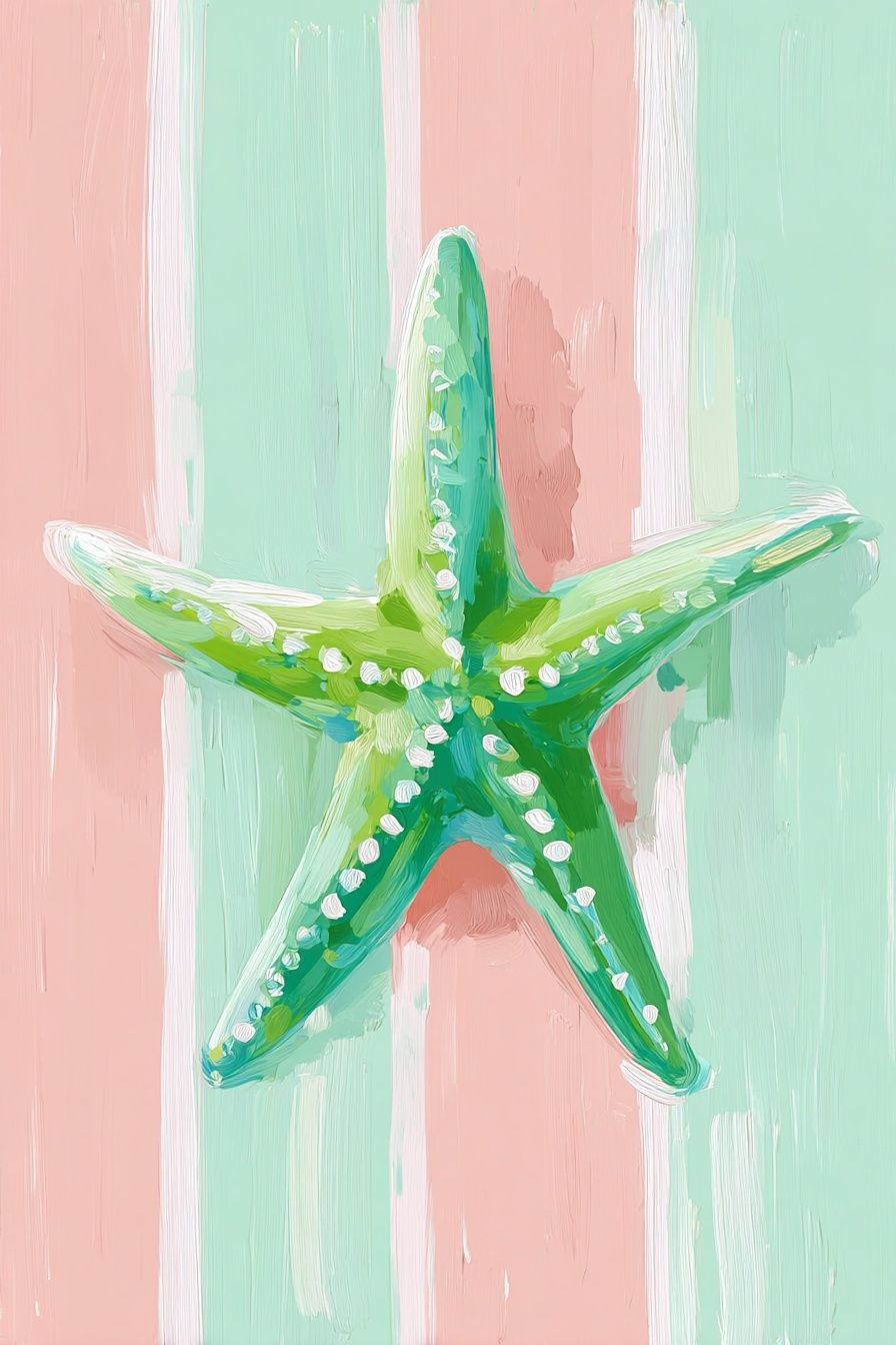 Pastel Starfish Illustration Poster. poster detail
