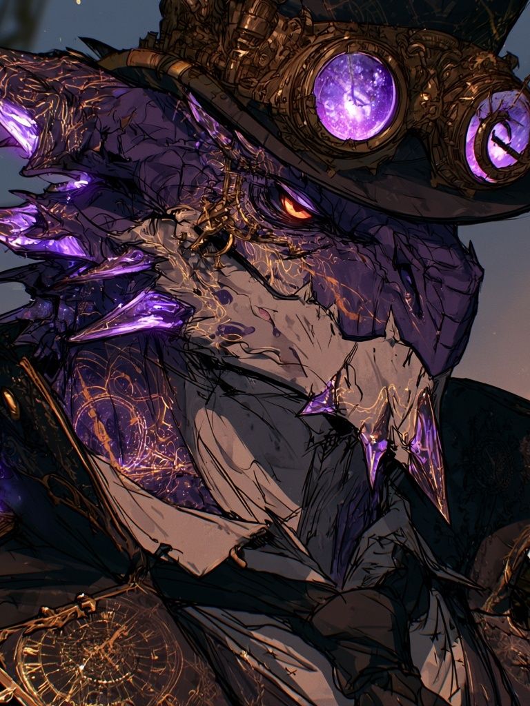Steampunk Dragon Portrait Poster. poster detail