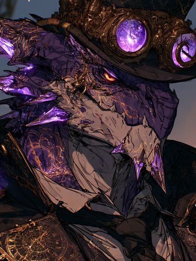 Steampunk Dragon Portrait Poster.