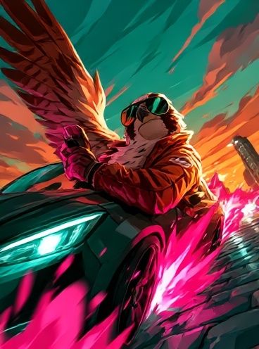 Winged Rider Digital Art Poster. poster — illustration art