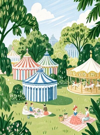 Garden Picnic Illustration Poster. poster