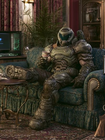 Armored Sci-Fi Lounge Poster. poster print