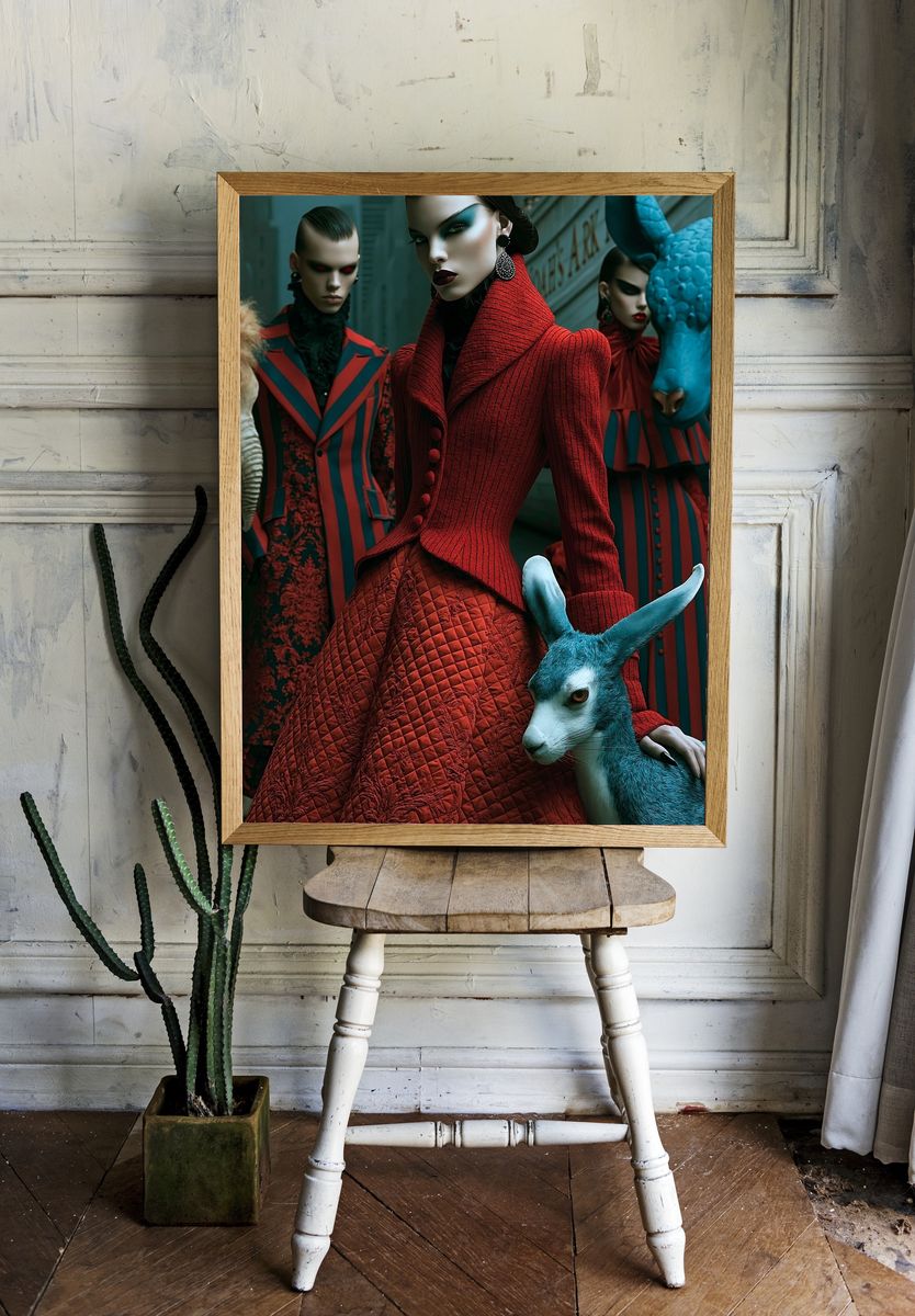 Surreal Fashion Portrait Print. room preview