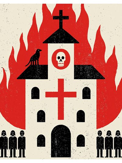Haunted Church Illustration Poster. poster print