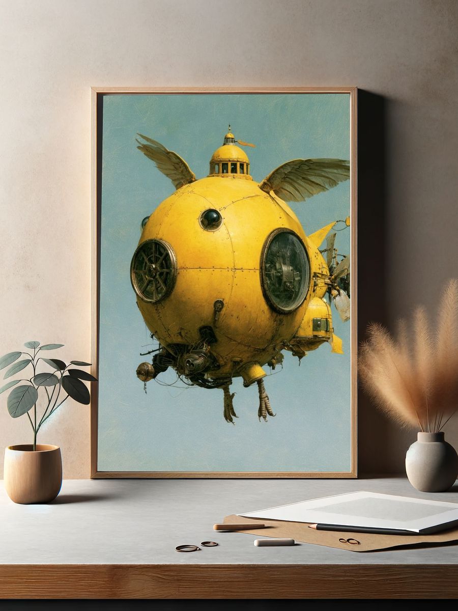 Flying Mechanical Bird Print. — room view 2