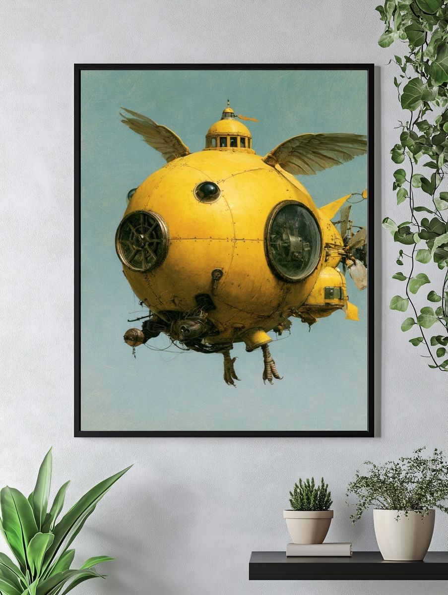 Flying Mechanical Bird Print. — room view 4
