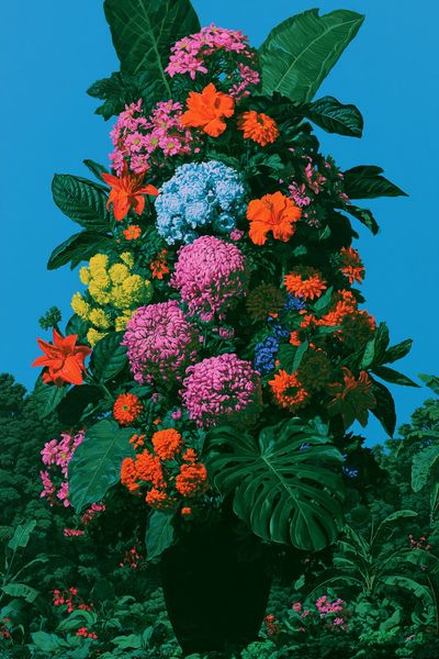 Tropical Floral Bouquet Illustration Poster. poster print