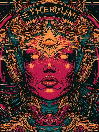 Ethereum Cyberpunk Portrait Poster. poster