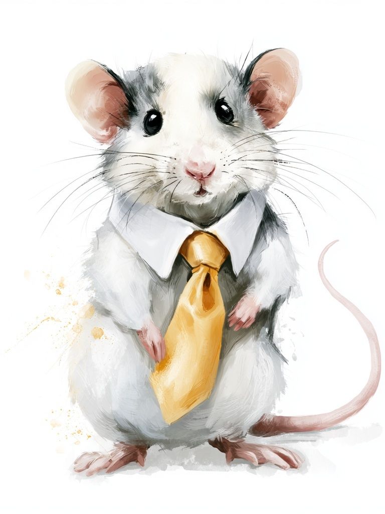 Business Mouse Illustration Poster. poster detail