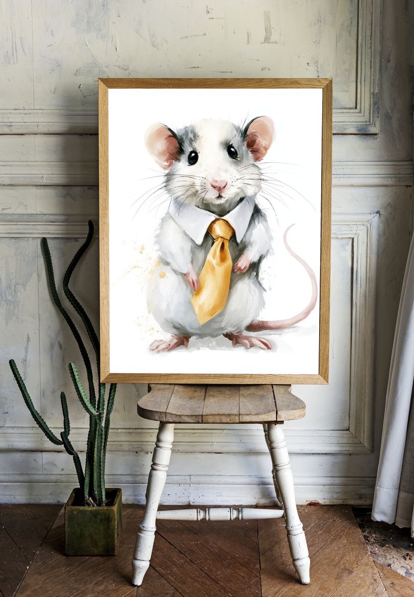 Business Mouse Illustration Poster. room preview