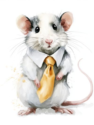 Business Mouse Illustration Poster. poster