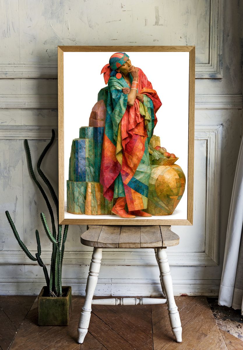 Colorful Figure Illustration Poster. — room view 1