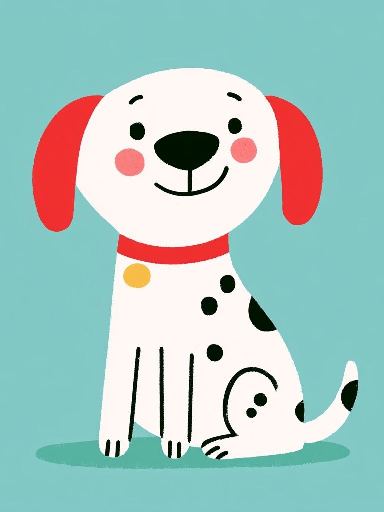 Dalmatian Puppy Illustration Poster. poster detail