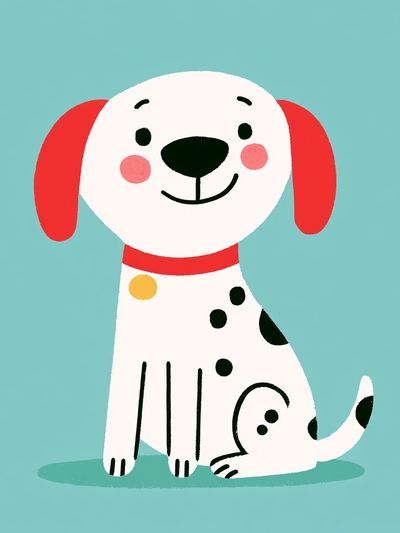 Dalmatian Puppy Illustration Poster. poster