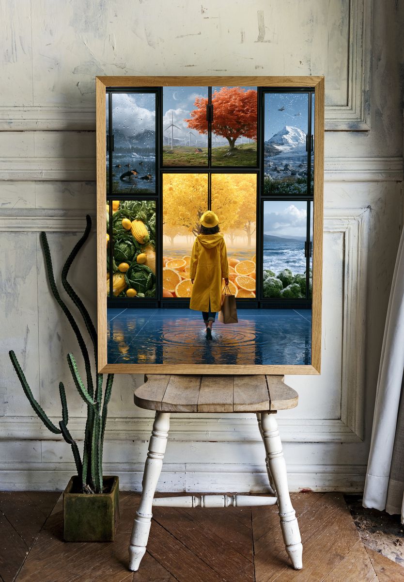 Surreal Seasonal Window Poster. — room view 1