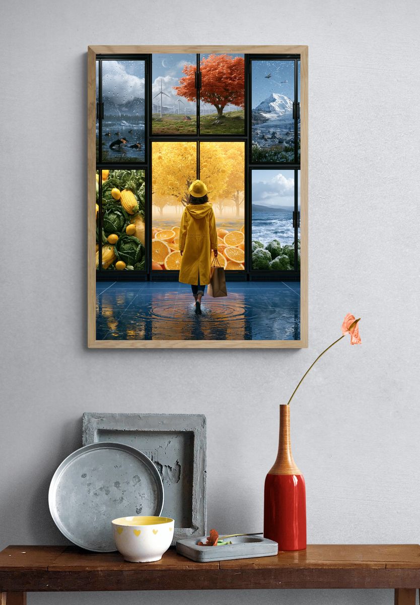 Surreal Seasonal Window Poster. — room view 3