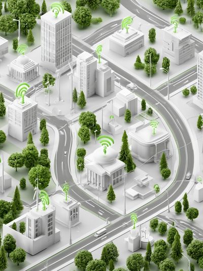 Smart Green City Illustration Poster. poster