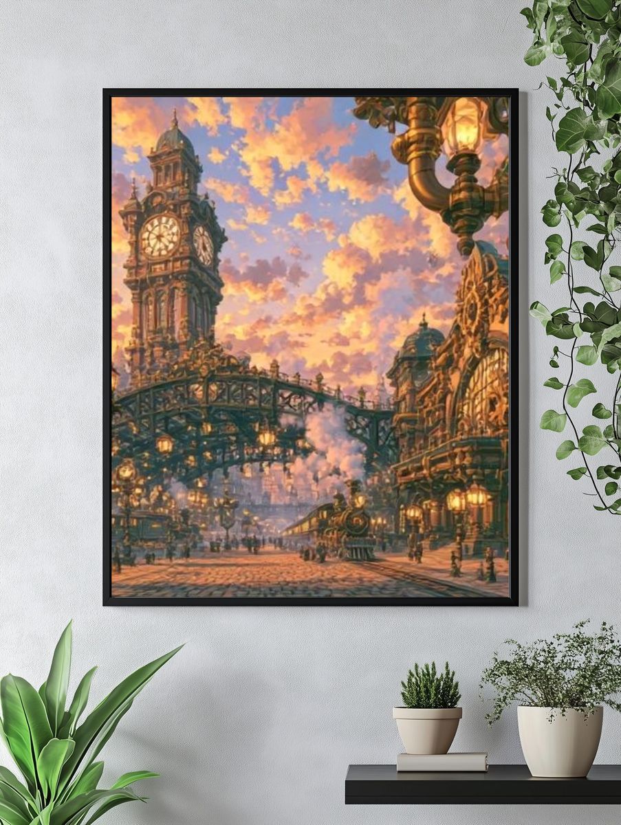 Steampunk City Clocktower Poster. — room view 4
