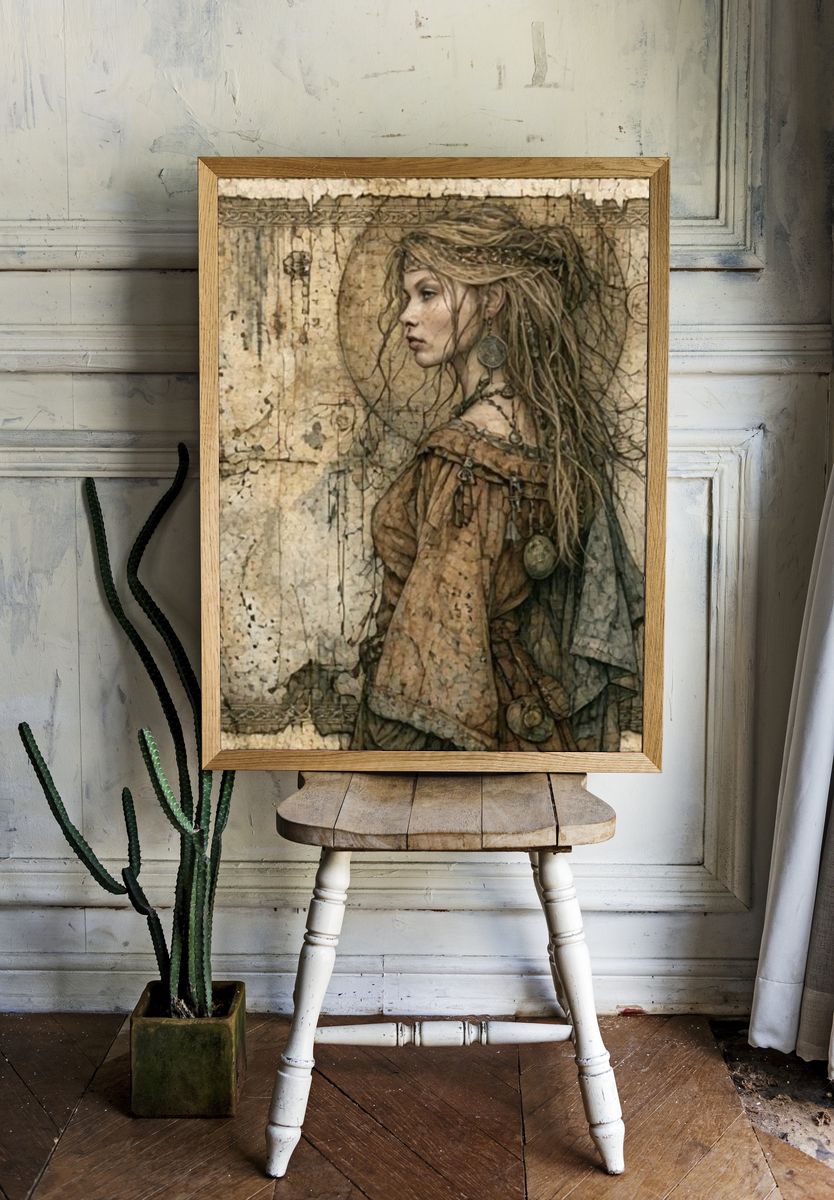Mystic Woman Illustration Poster. — room view 1
