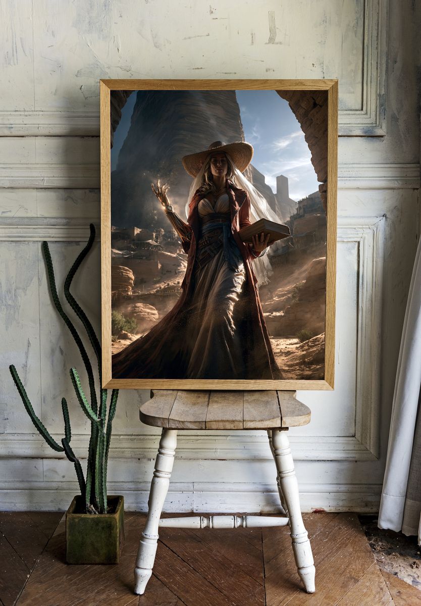 Desert Sorceress Digital Art Poster. — room view 1