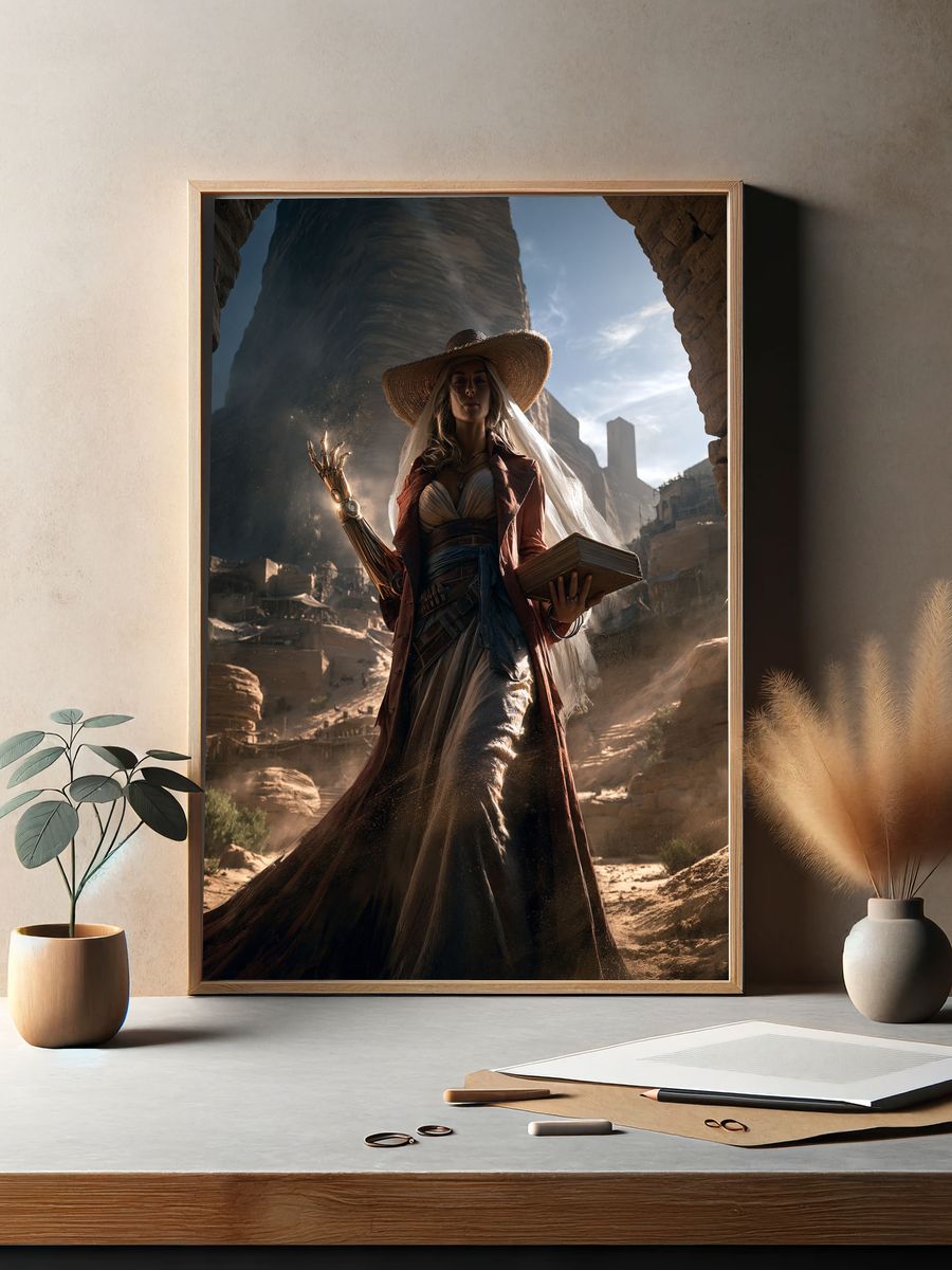Desert Sorceress Digital Art Poster. — room view 2