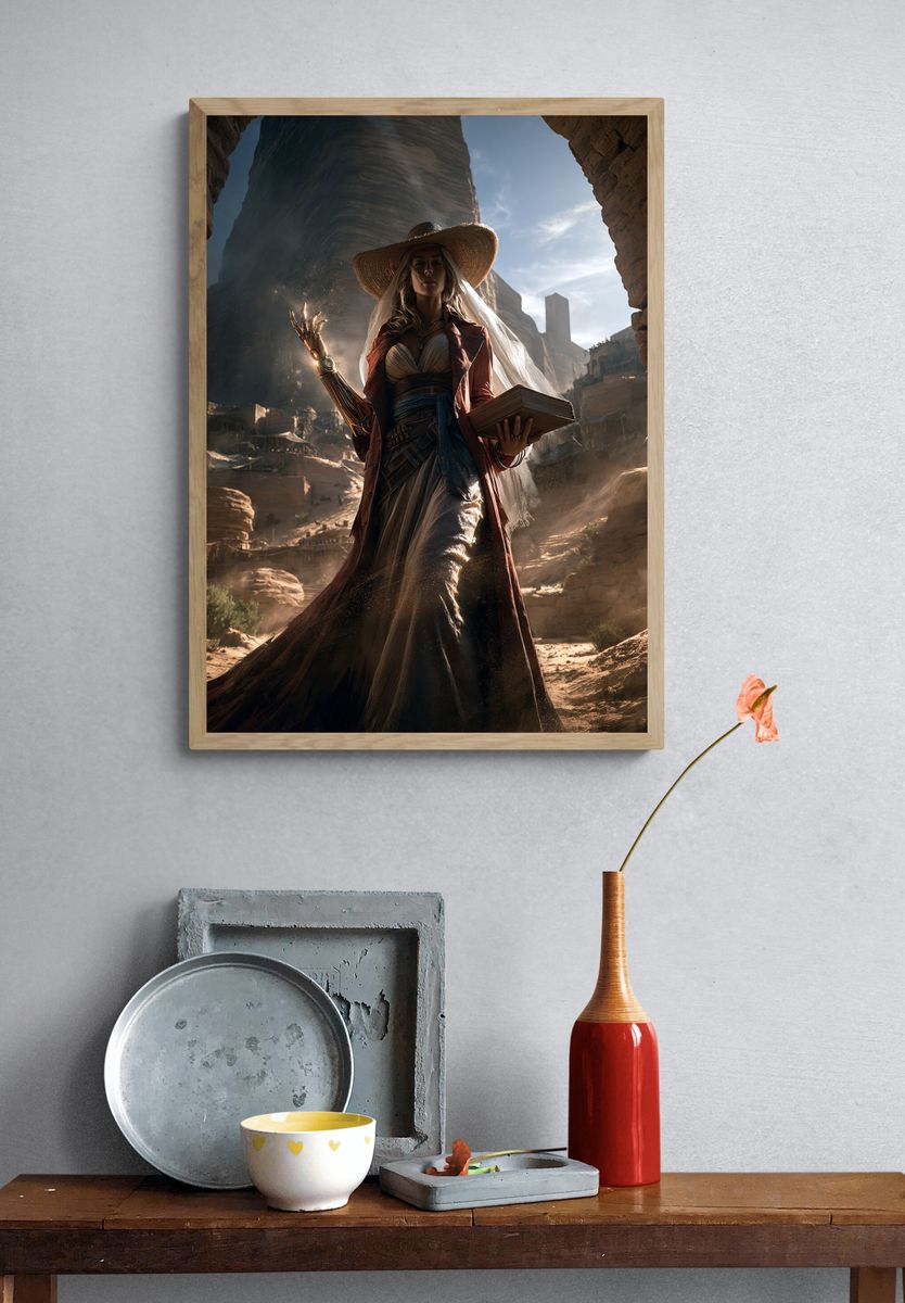 Desert Sorceress Digital Art Poster. — room view 3