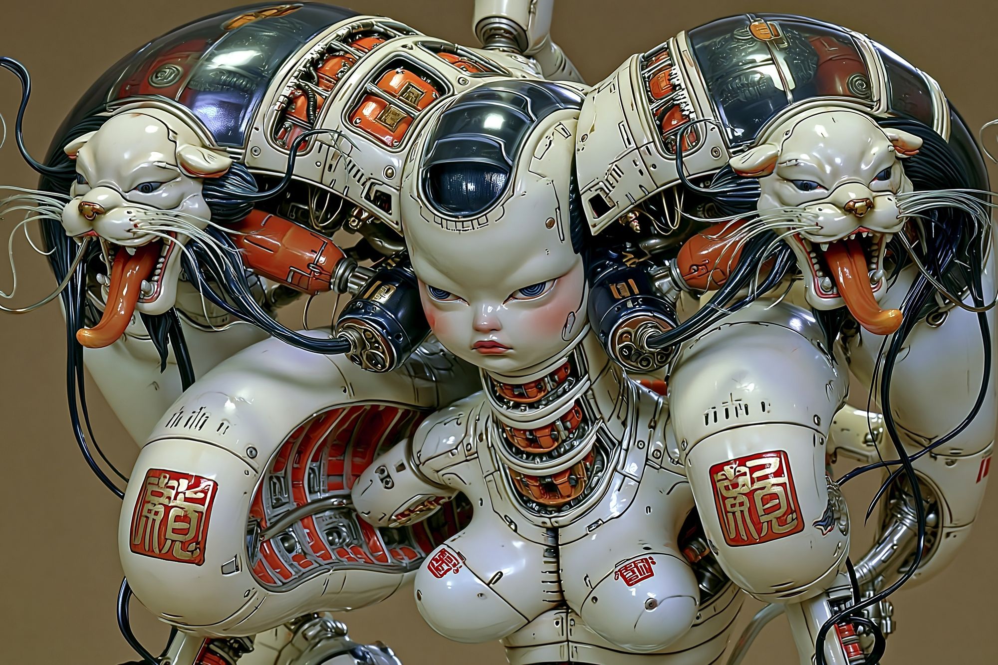 Cybernetic Cat Warrior Print. poster detail