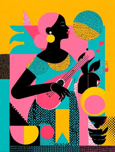 Jazz Woman Abstract Poster.