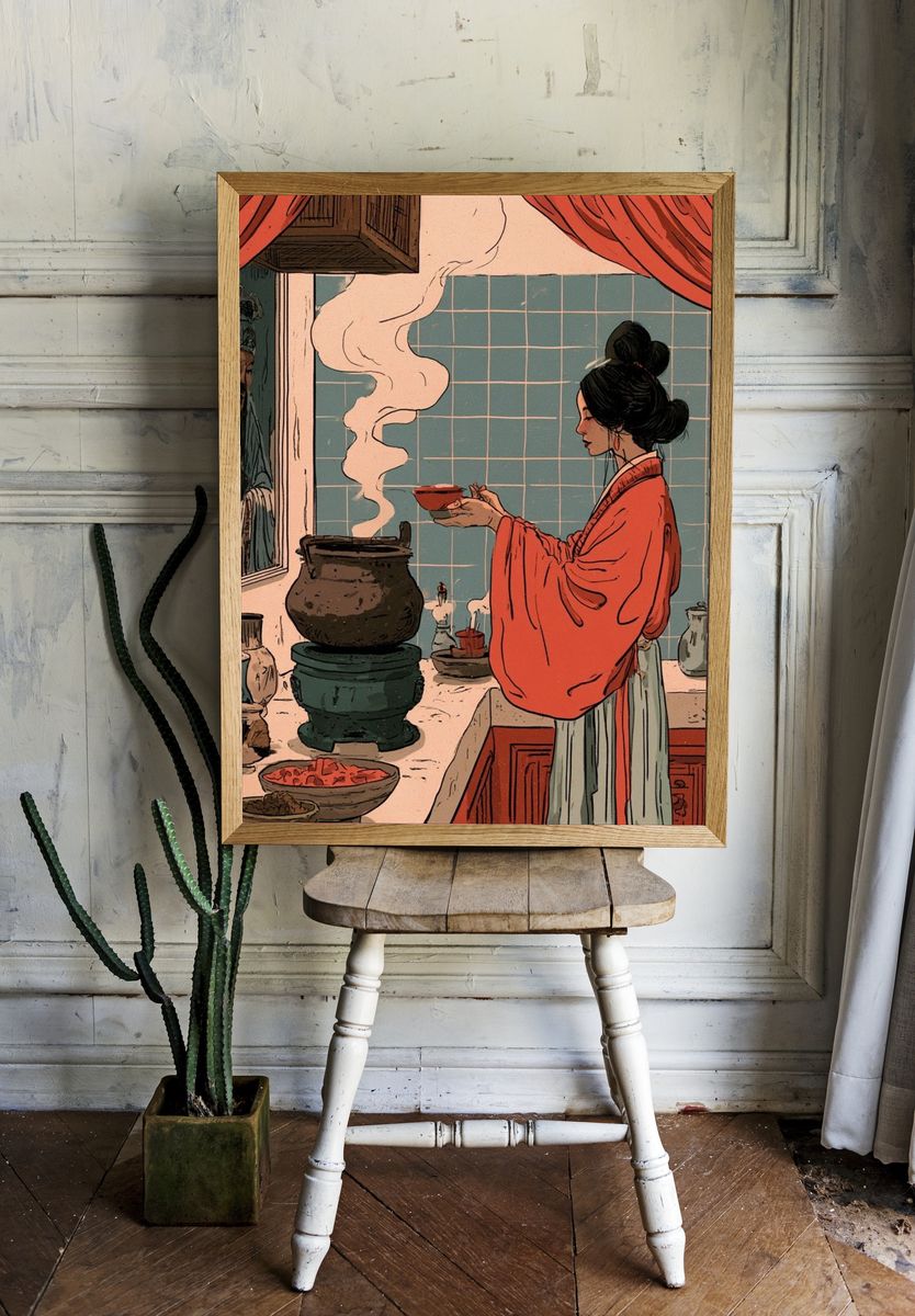 Kitchen Shrine Illustration Poster. — room view 1
