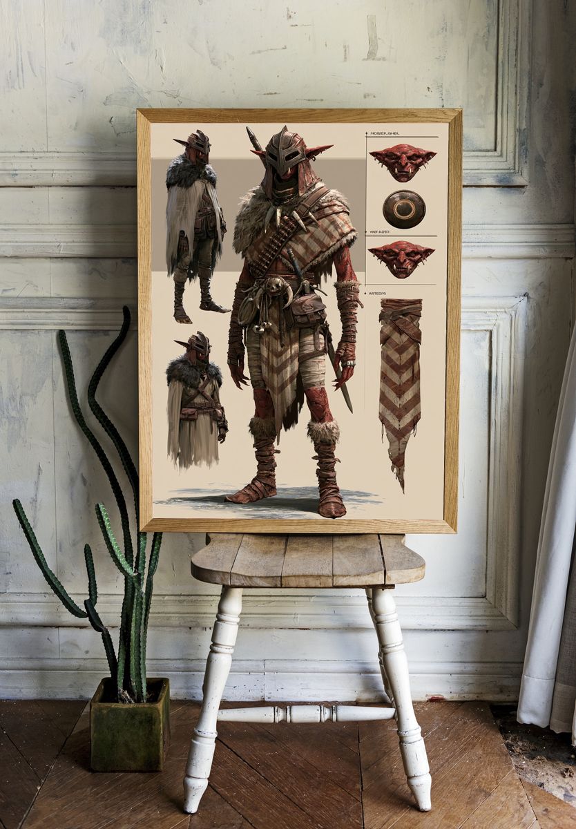 Goblin Warrior Concept Art Print. — room view 1