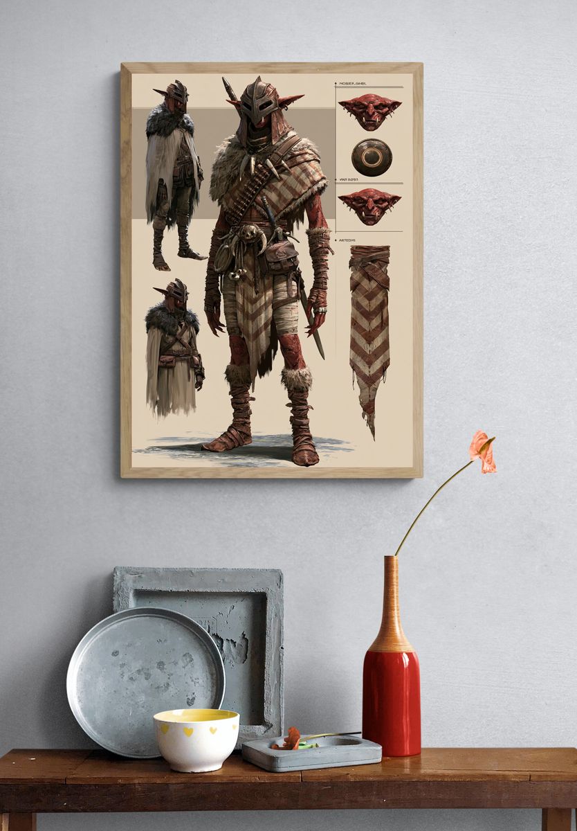 Goblin Warrior Concept Art Print. — room view 3