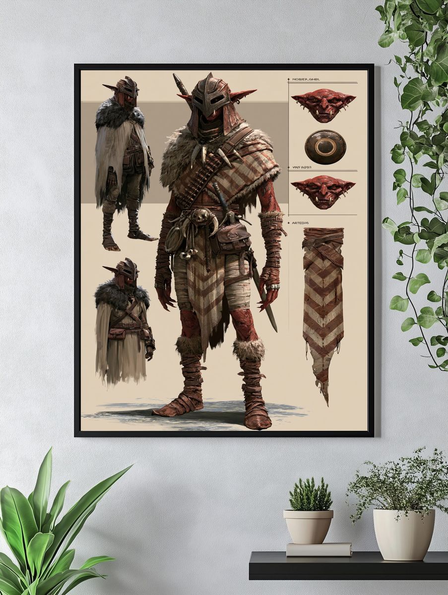 Goblin Warrior Concept Art Print. — room view 4