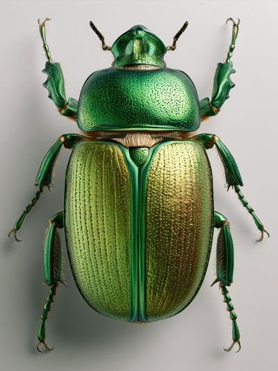 Emerald Beetle Illustration Poster. poster