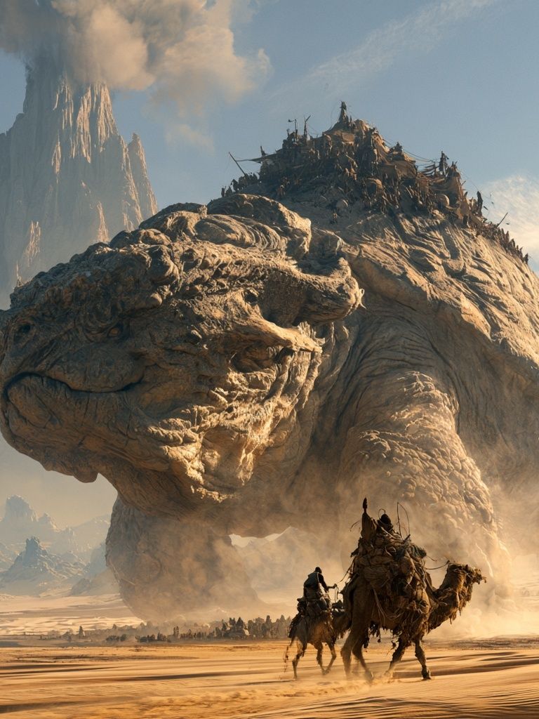 Desert Titan Fantasy Print. poster — illustration art