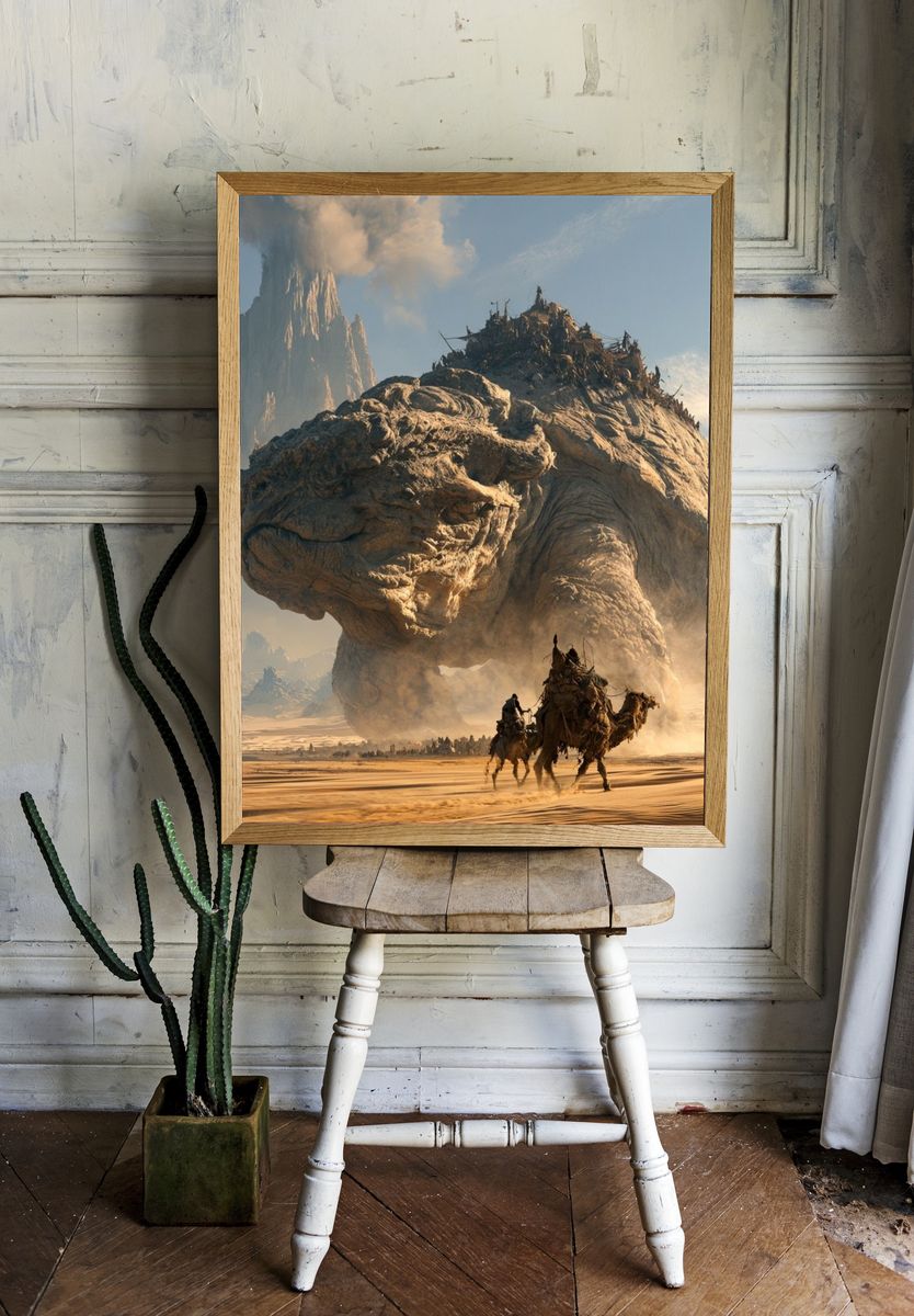 Desert Titan Fantasy Print. room preview