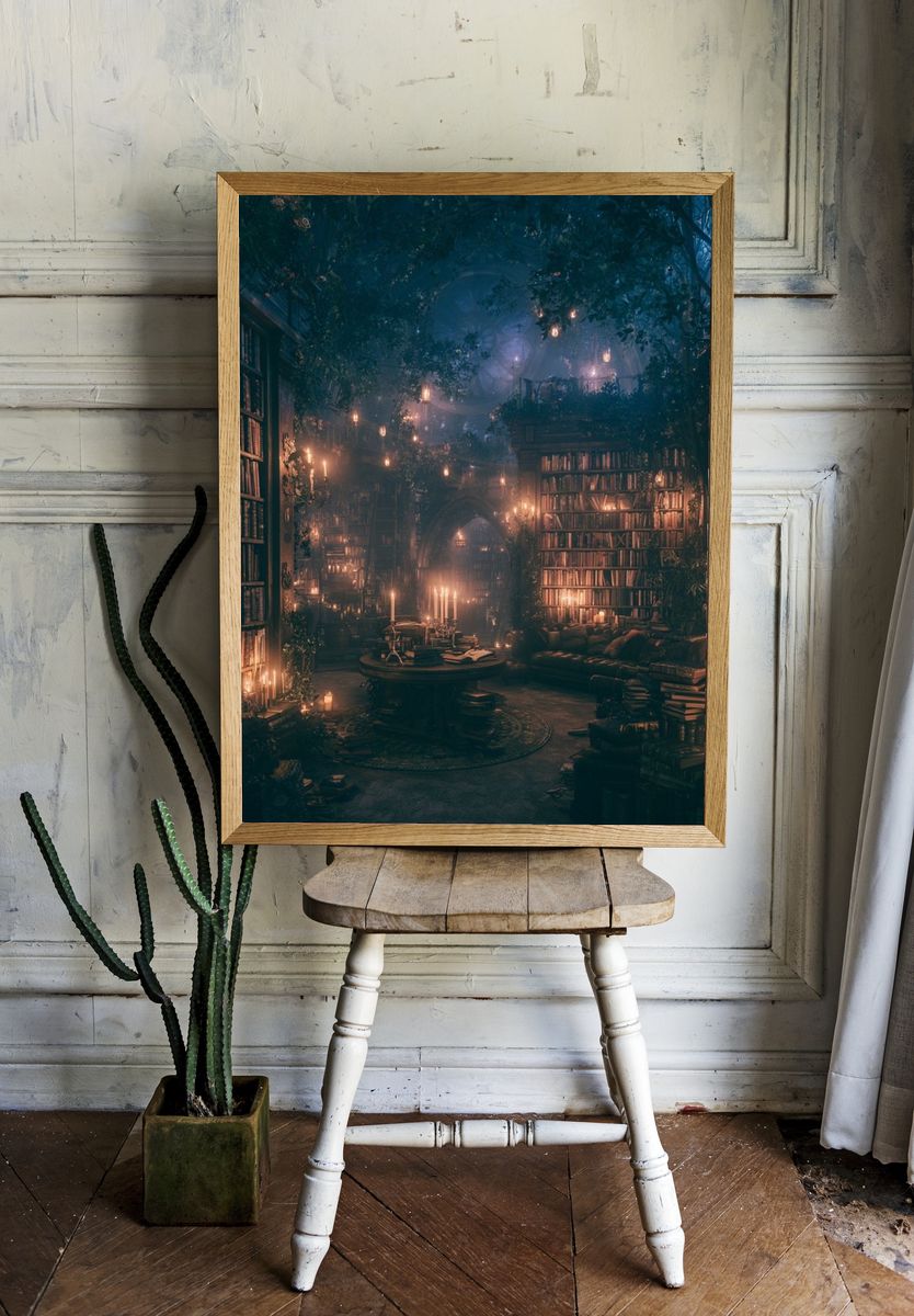 Enchanted Library — Fantasy Print. — room view 1
