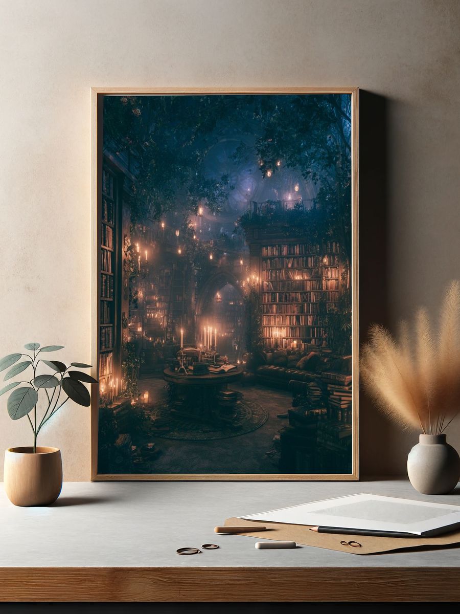 Enchanted Library — Fantasy Print. — room view 2