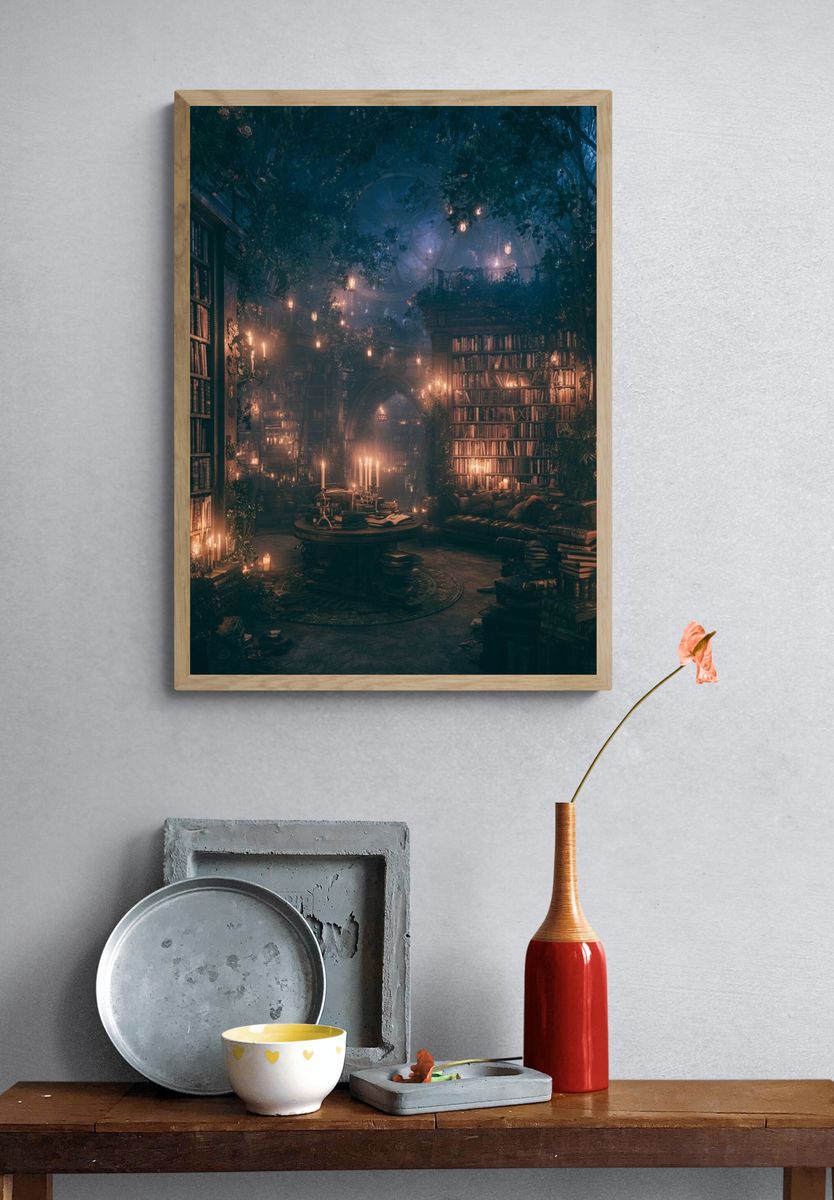 Enchanted Library — Fantasy Print. — room view 3
