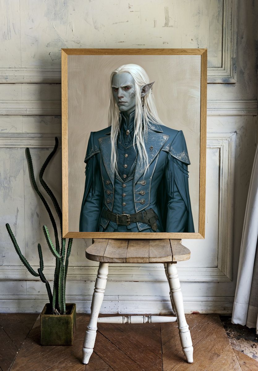 Elven Noble Portrait Print. room preview