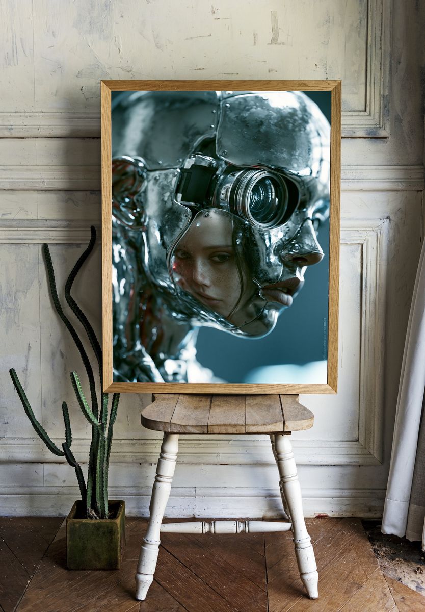 Cybernetic Portrait — Sci-Fi Print. — room view 1