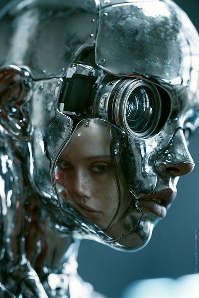 Cybernetic Portrait — Sci-Fi Print. poster print