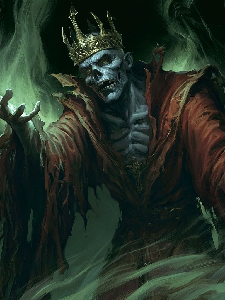 Undead King Fantasy Illustration Poster. poster detail