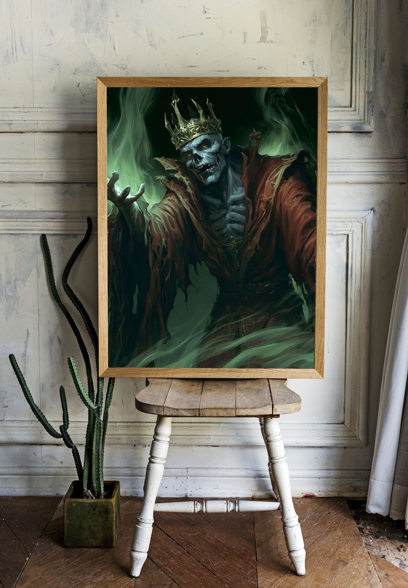 Undead King Fantasy Illustration Poster. — room view 1