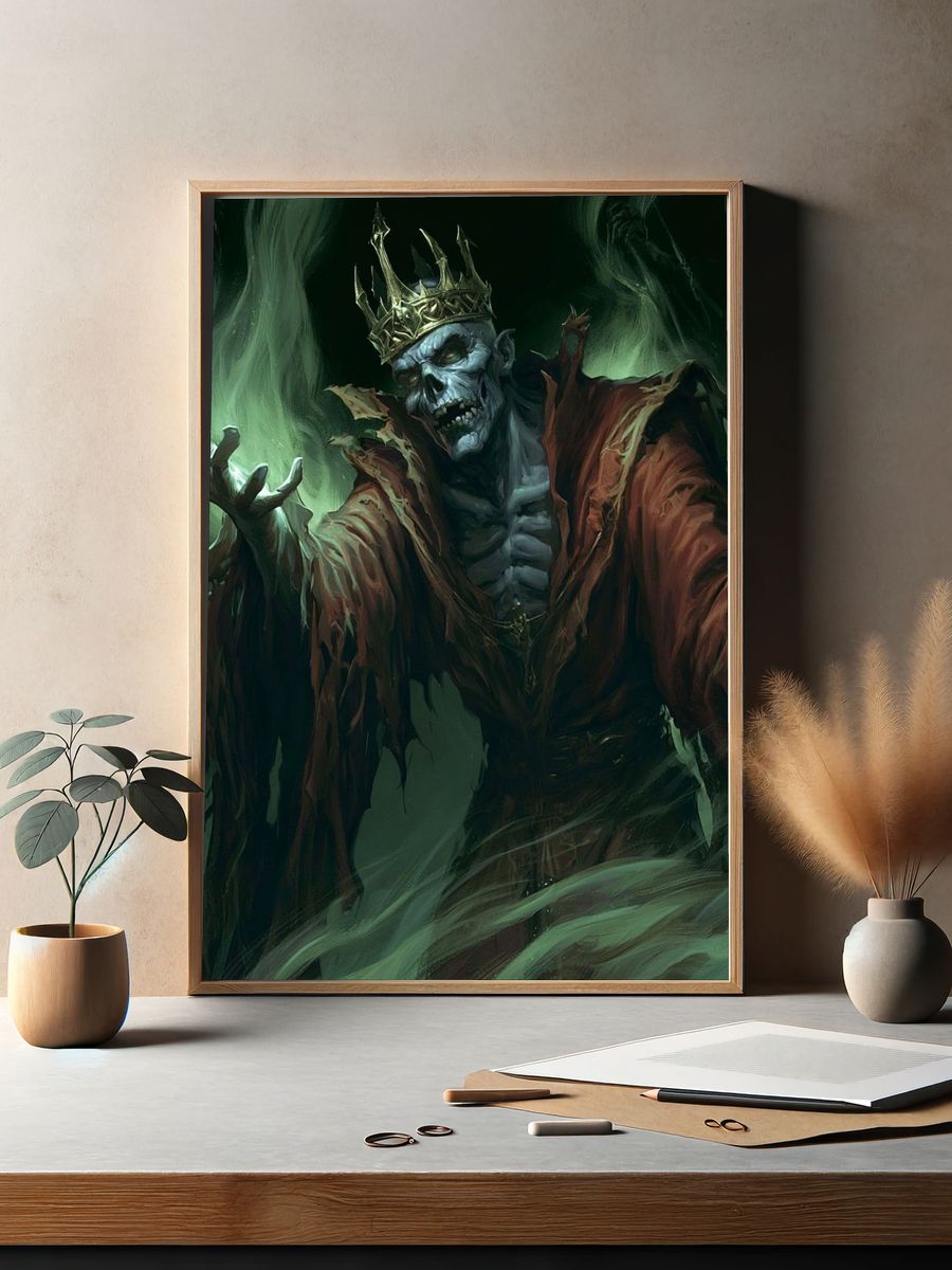 Undead King Fantasy Illustration Poster. — room view 2