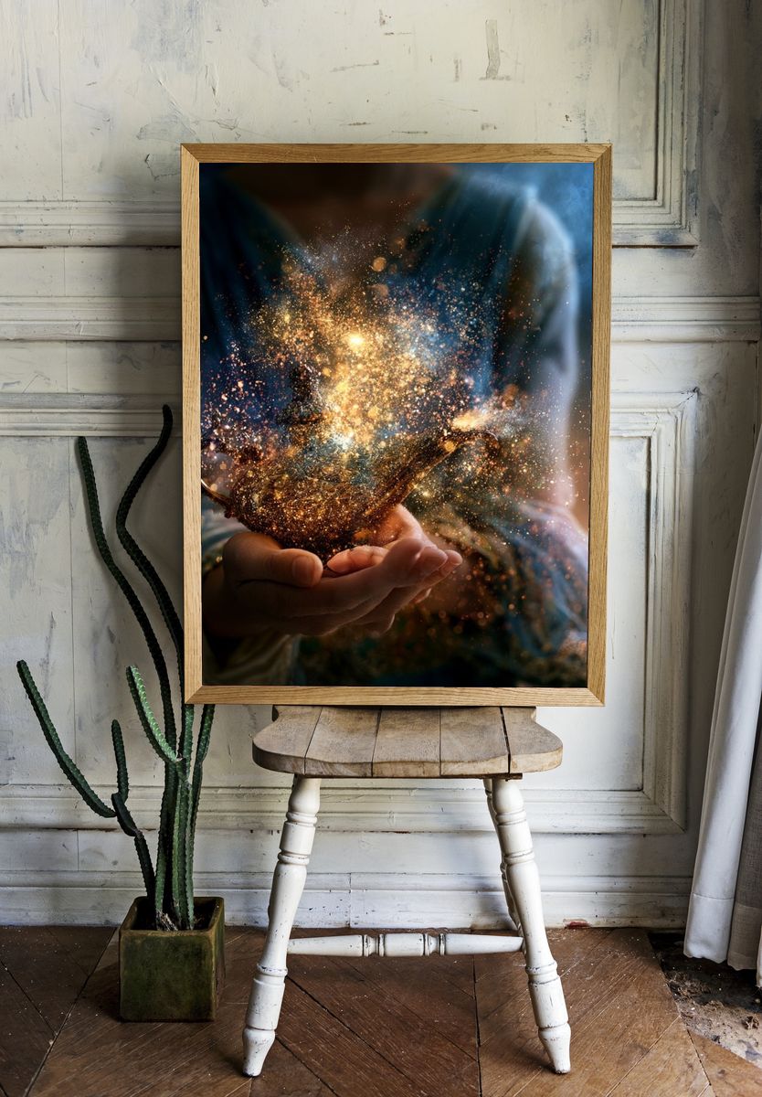 Magic Lamp Digital Art Print. room preview