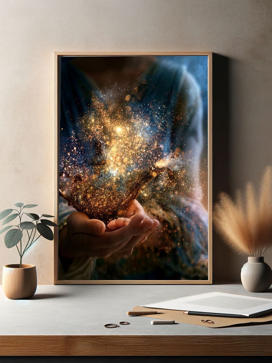 Magic Lamp Digital Art Print. — room view 2